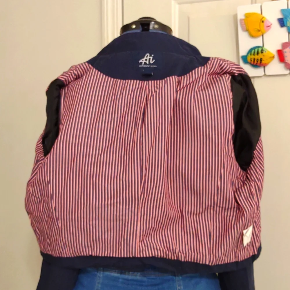 90s Cropped Hussar Jacket – Navy & Gold Statement Military Blazer - Picture 8 of 13